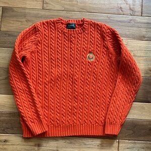 Vtg Lauren Ralph Lauren cable knit sweater with crest